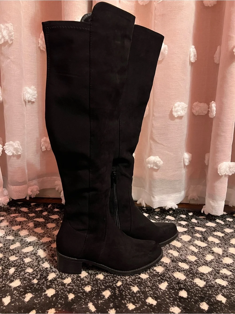 Unisa Suede Black Tall Women's Knee-High Boots